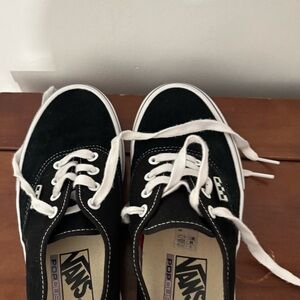 Vans Classic Black Canvas Shoes with White Accents